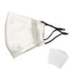 Silk Face Mask with Filter (White)
