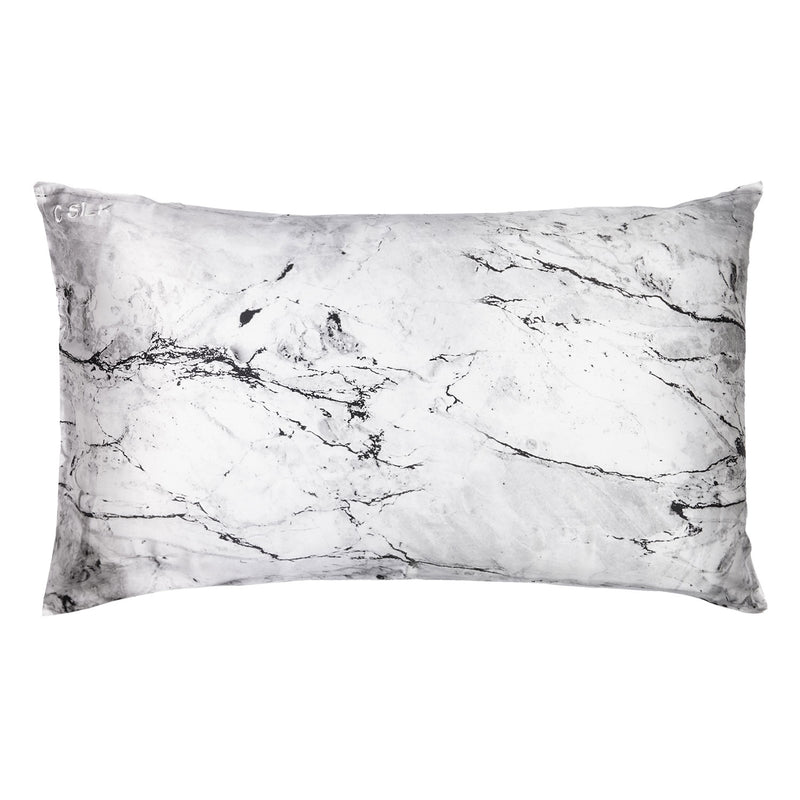Silk Pillowcase 19mm (White Marble)