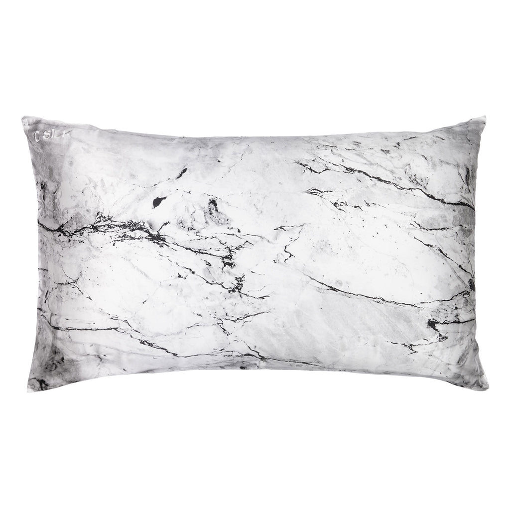 Silk Pillowcase 19mm (White Marble)