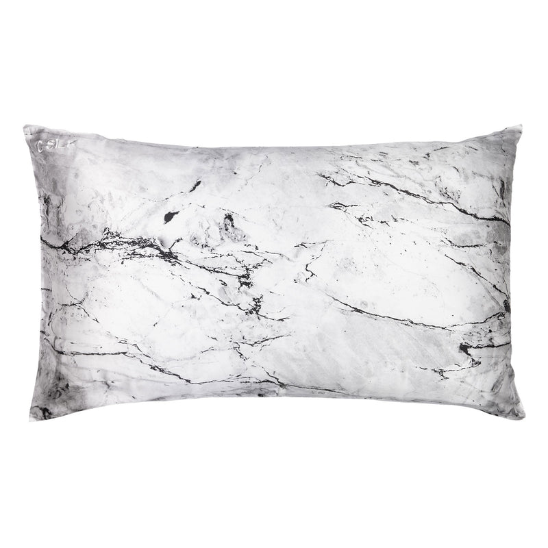 Silk Pillowcase 19mm (White Marble)